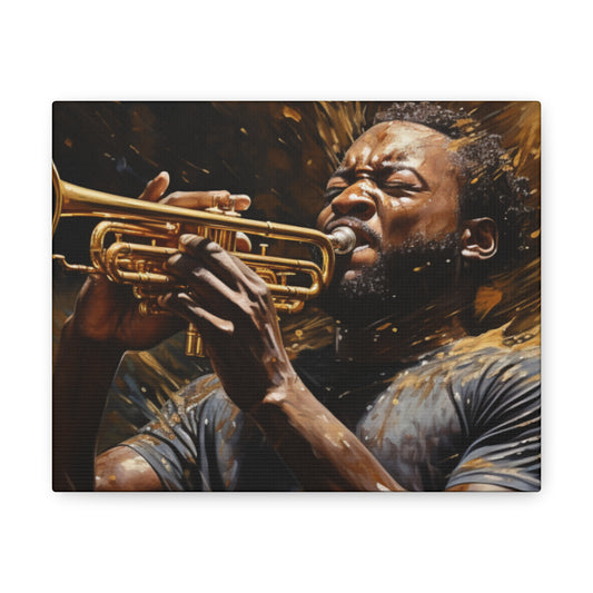Jazzy Trumpeter Canvas Wrap