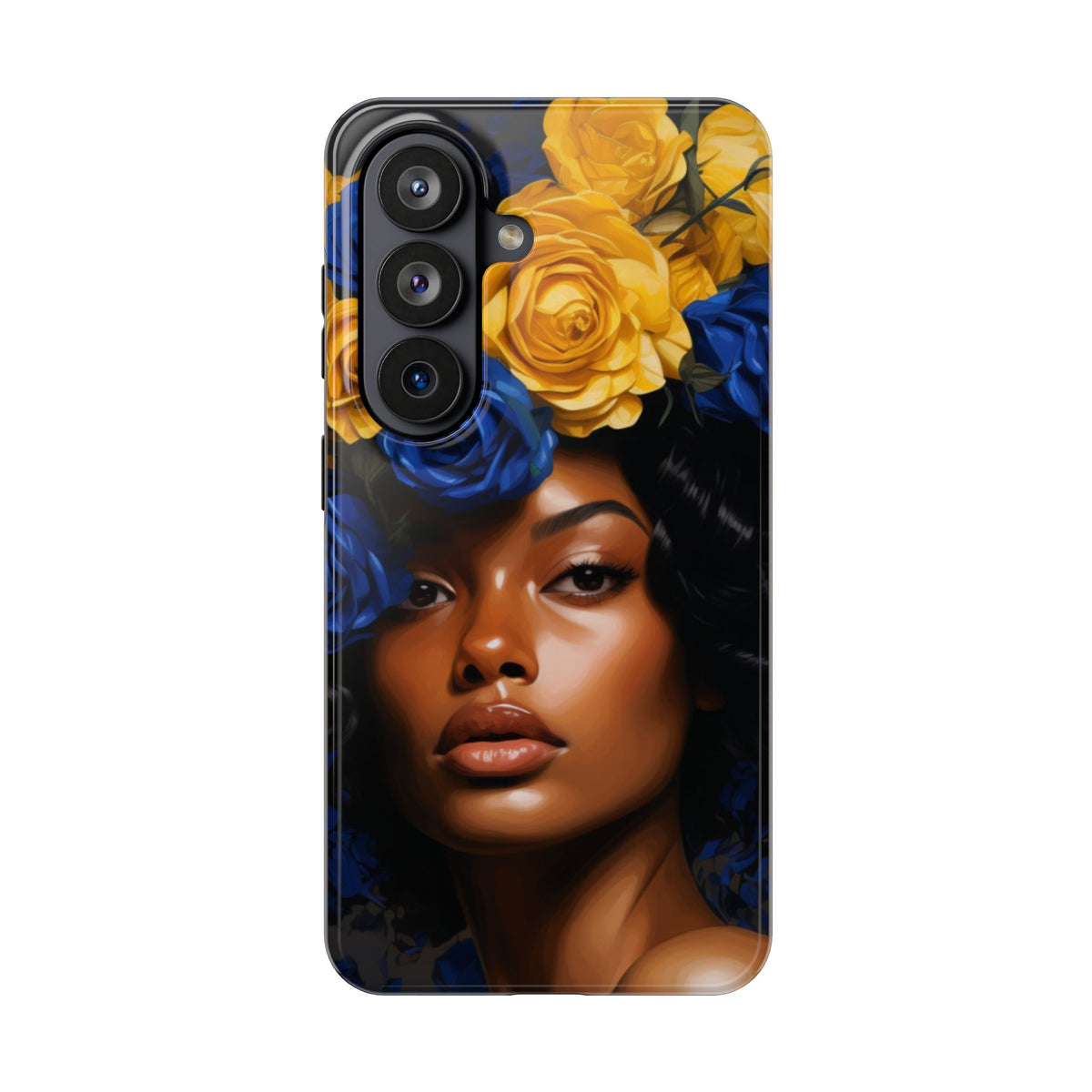 Stunning in Blue and Gold Beautiful Black Woman Tough Phone Case