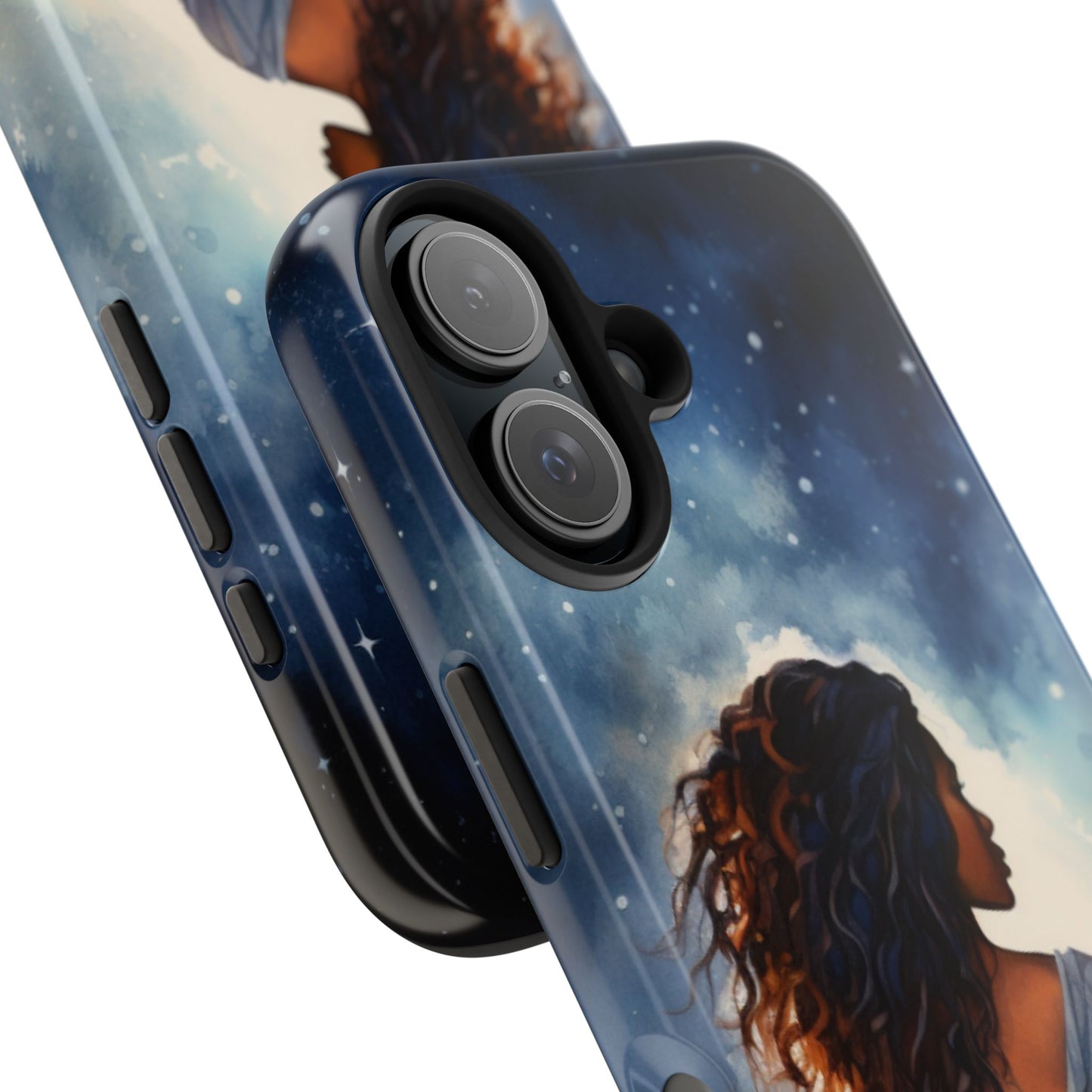 Beautiful Black Woman and Starry Night Tough Phone Case