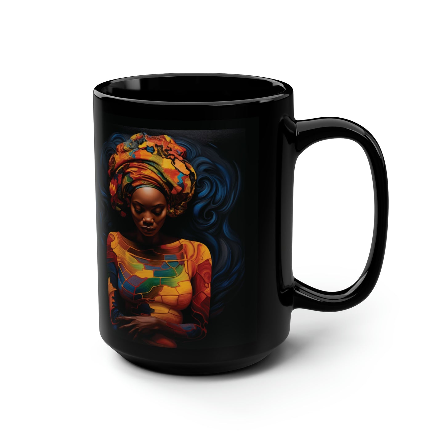 Colorful Black Queen Coffee Mug, 15oz