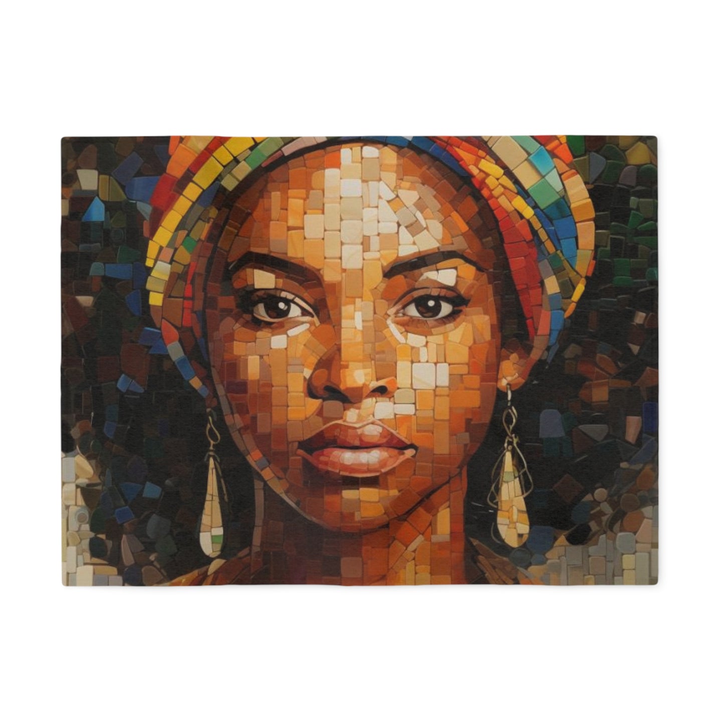 Mosaic Woman Sweatshirt Blanket - Stylish Cozy Home Decor