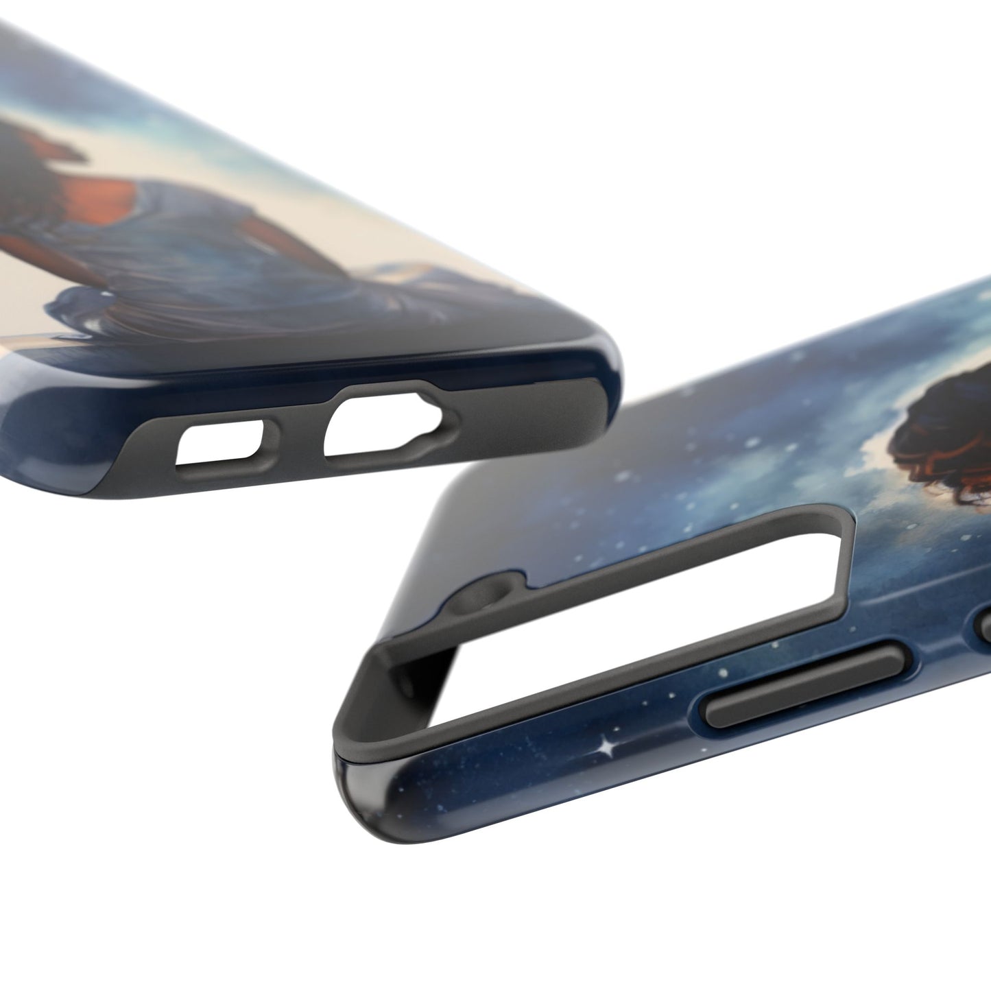 Beautiful Black Woman and Starry Night Tough Phone Case