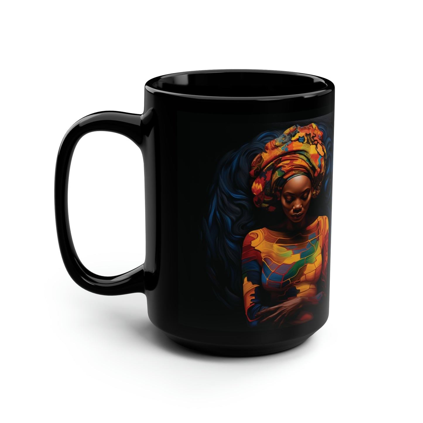 Colorful Black Queen Coffee Mug, 15oz