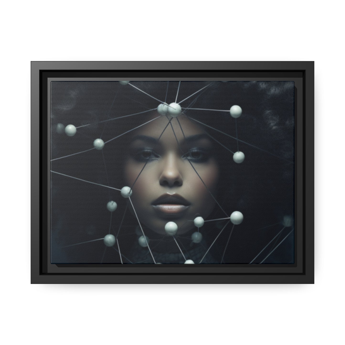 Futuristic Warrior Queen Canvas With Black Frame