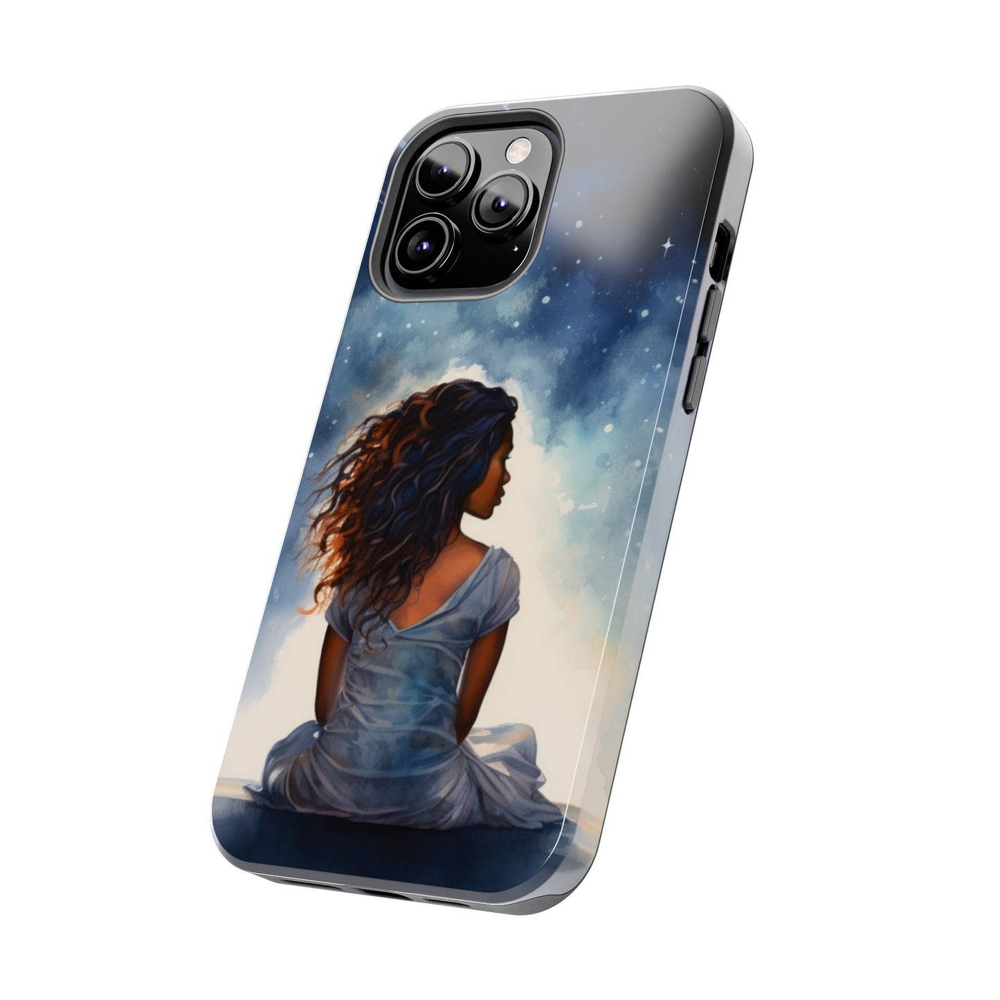 Beautiful Black Woman and Starry Night Tough Phone Case