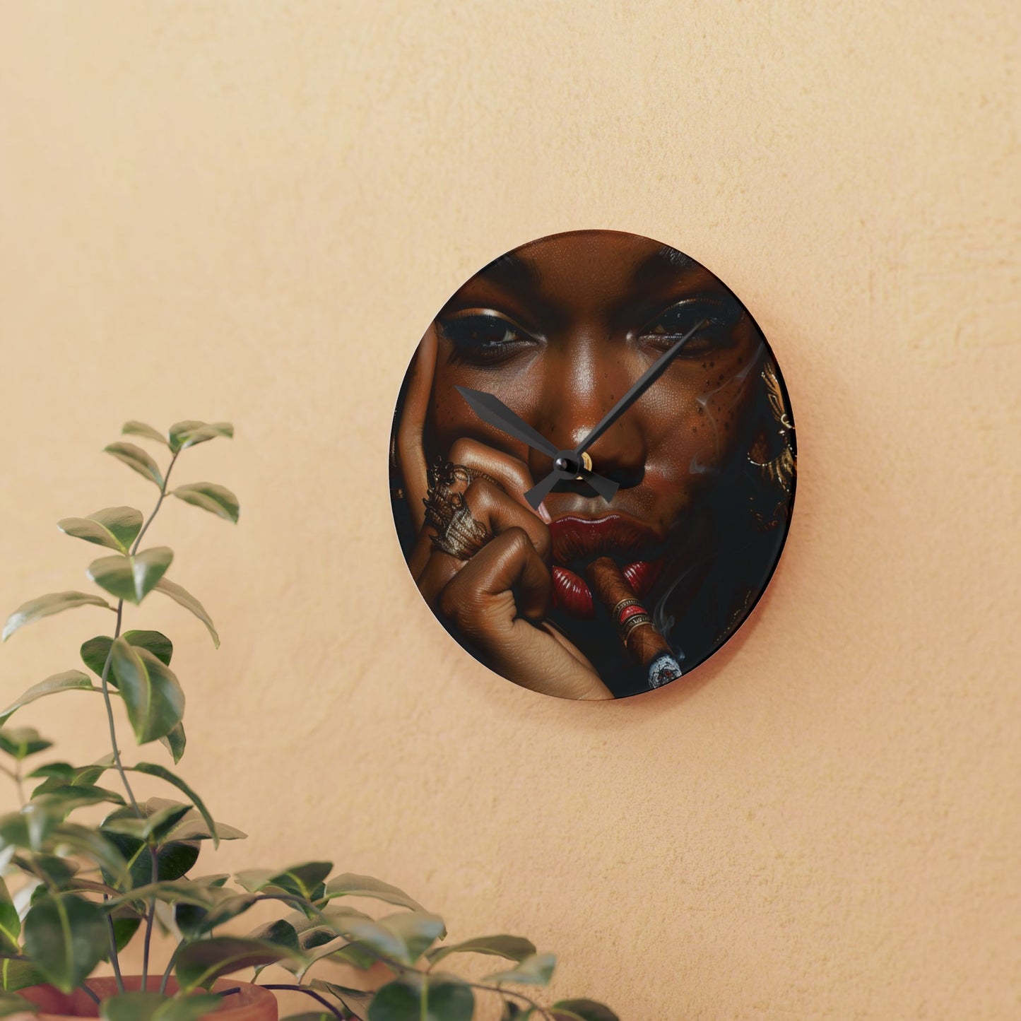 Cigar Diva Acrylic Wall Clock