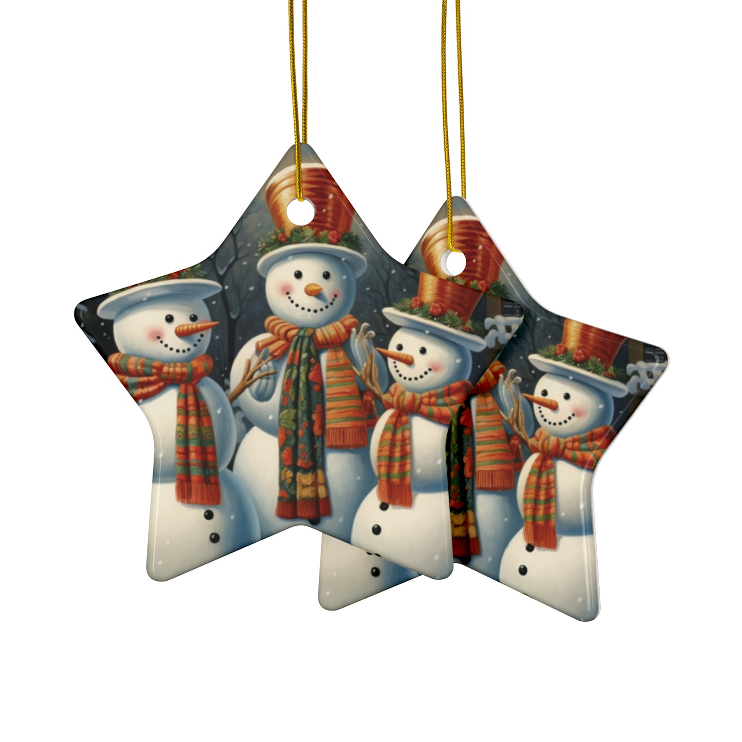 Snowmen Ceramic Ornaments (1pc, 3pcs, 5pcs) | Christmas Ornaments |  Christmas