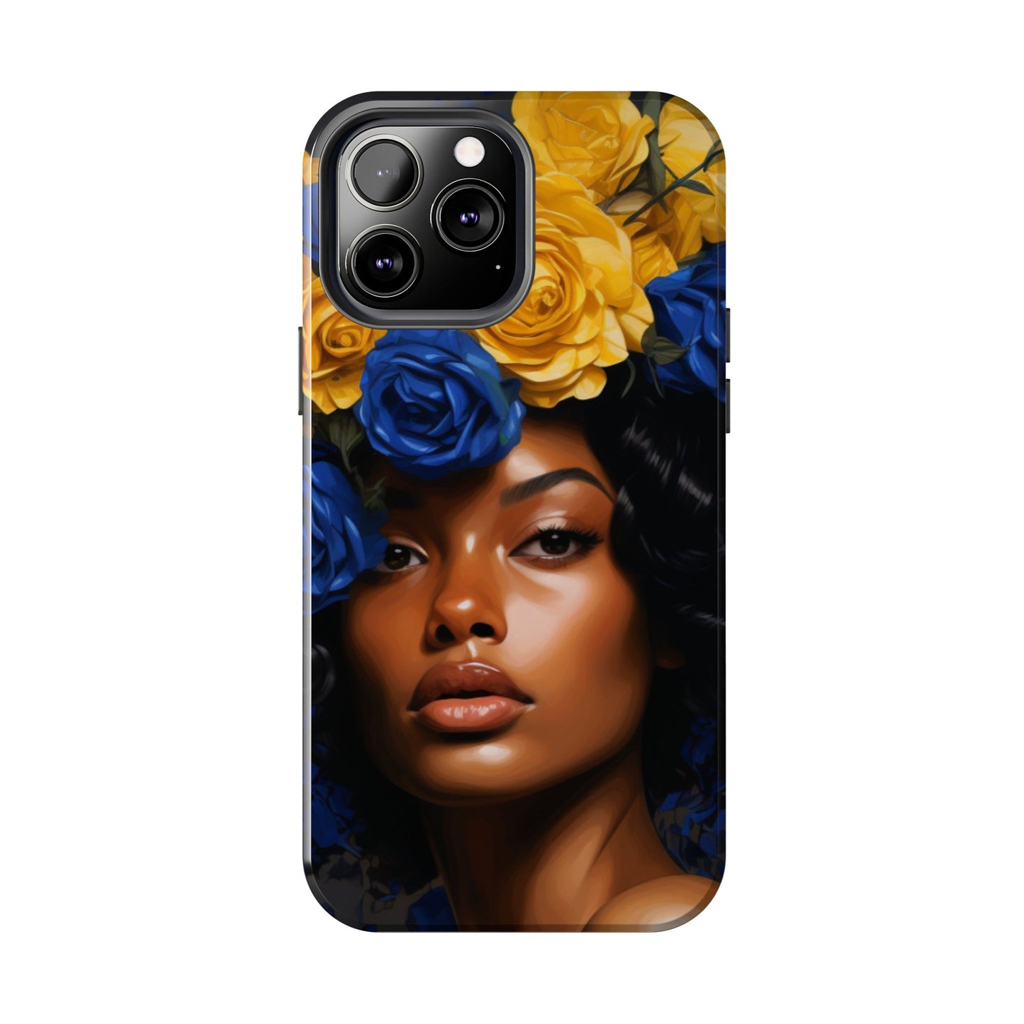 Stunning in Blue and Gold Beautiful Black Woman Tough Phone Case