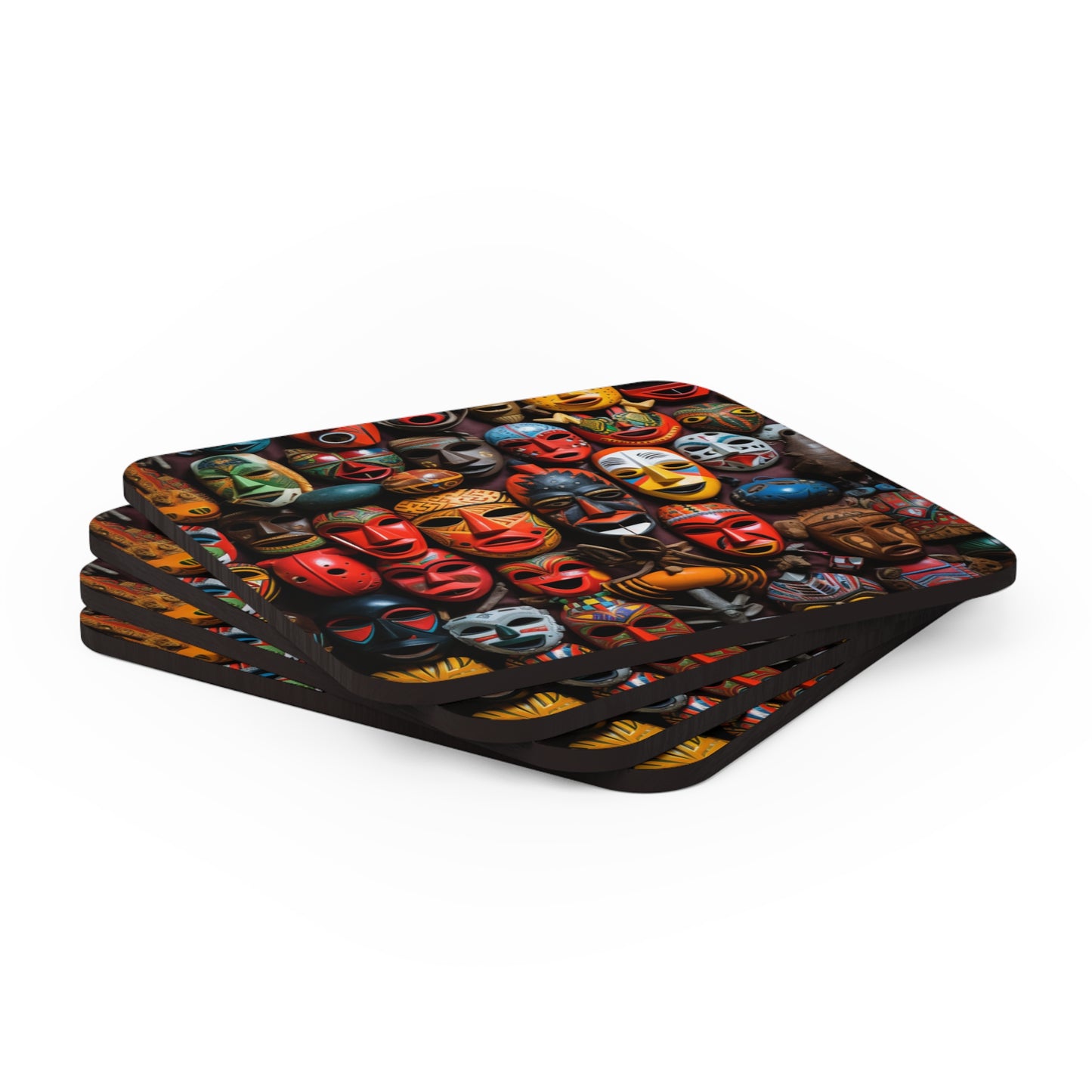 Afrocentric Inspired Masks - Corkwood Coaster Set