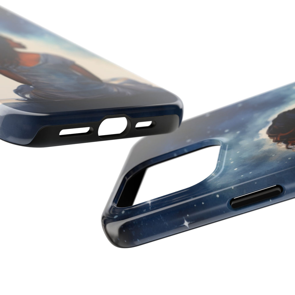 Beautiful Black Woman and Starry Night Tough Phone Case