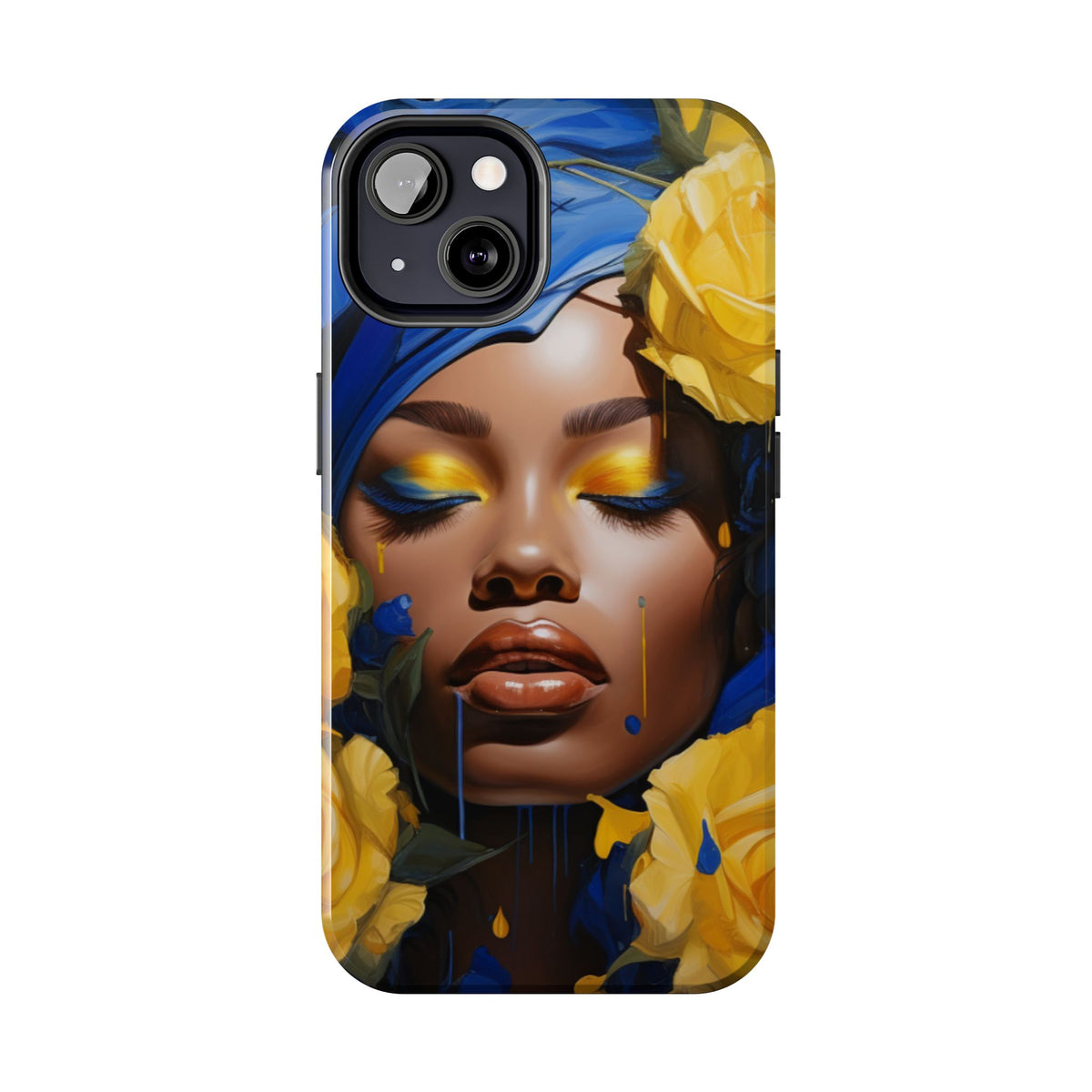 Stunning in Blue and Gold Beautiful Black Woman Tough Phone Case
