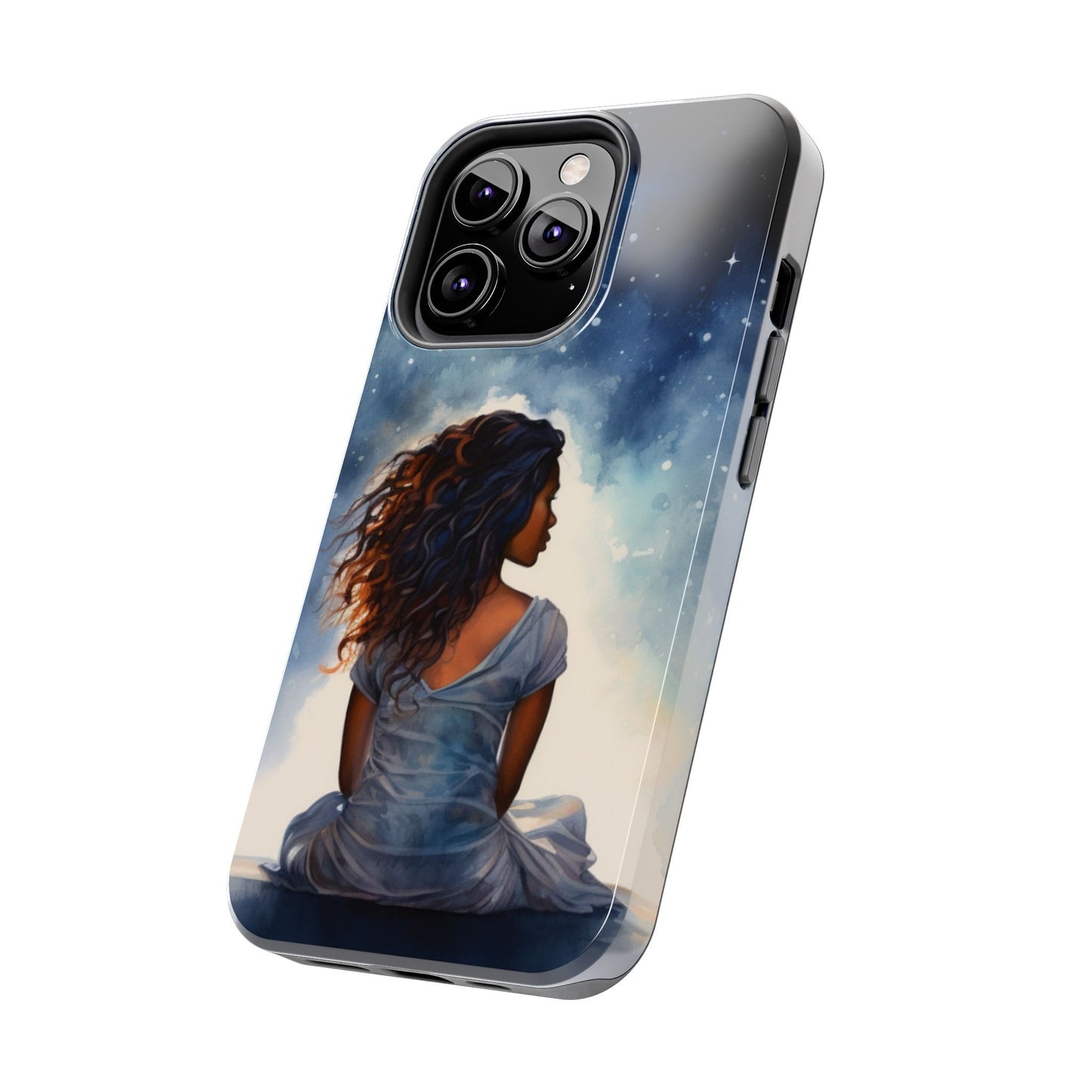 Beautiful Black Woman and Starry Night Tough Phone Case