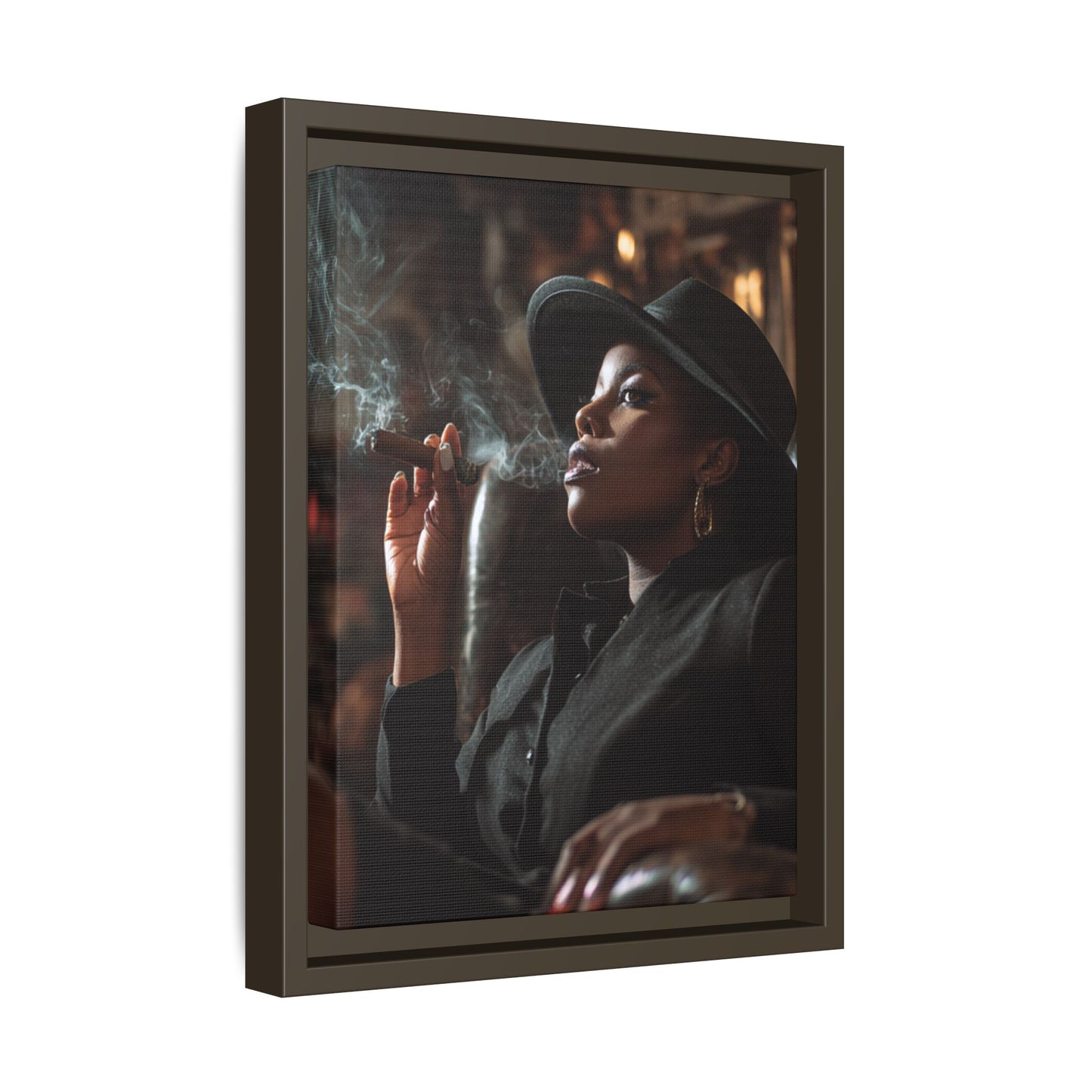 Classy Cigar Chic Canvas With Black Frame