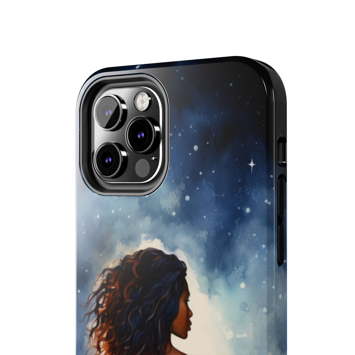 Beautiful Black Woman and Starry Night Tough Phone Case