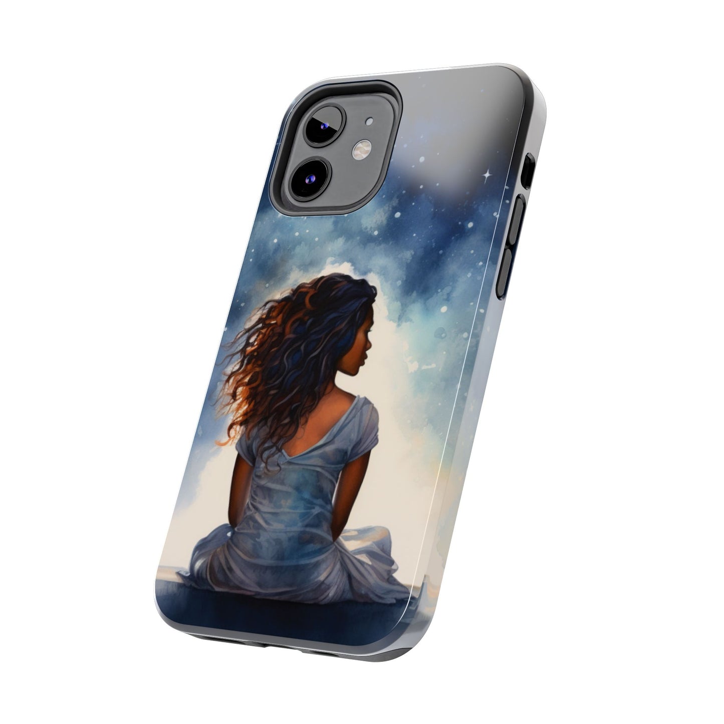 Beautiful Black Woman and Starry Night Tough Phone Case