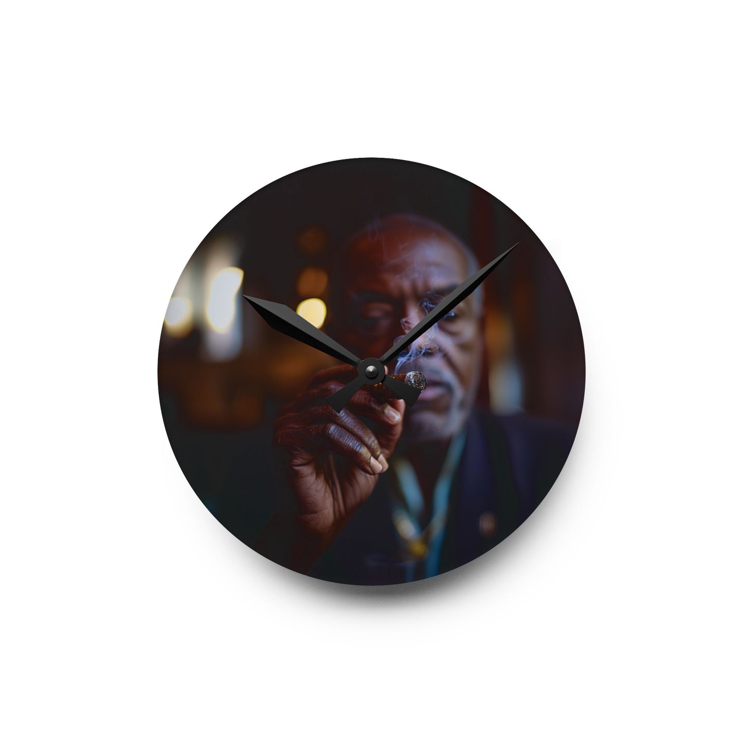Distinguished Gentleman With A Cigar Acrylic Wall Clock