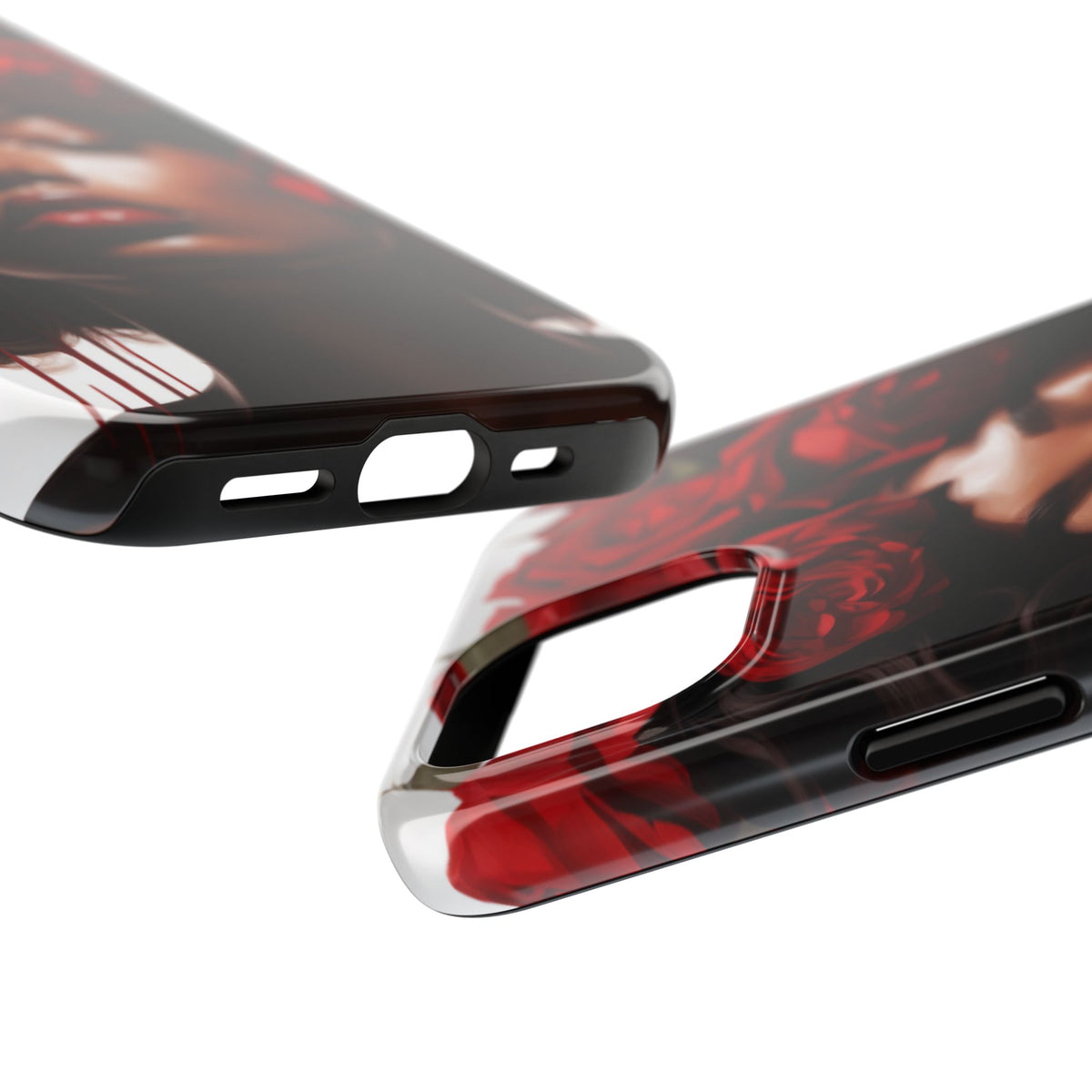 Beautiful Black Woman With Red Flowers Tough Phone Case
