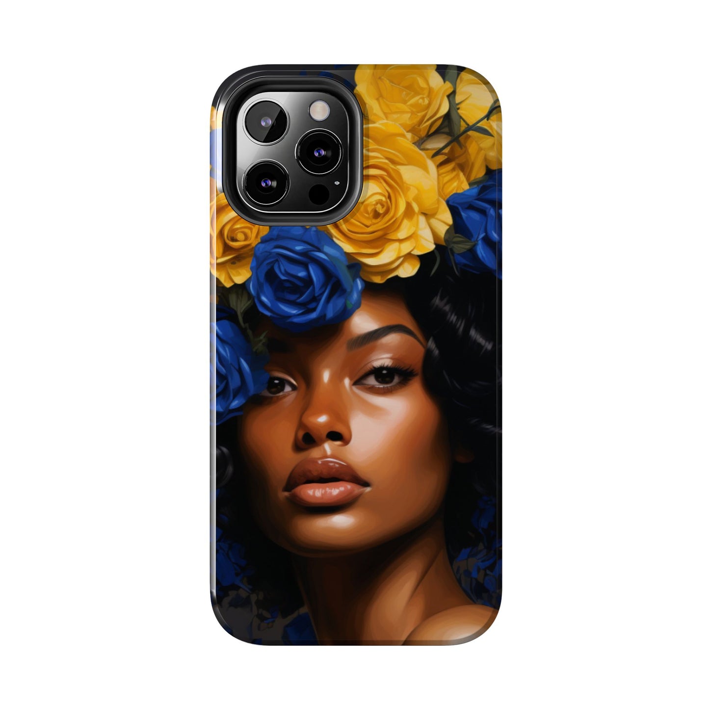 Stunning in Blue and Gold Beautiful Black Woman Tough Phone Case