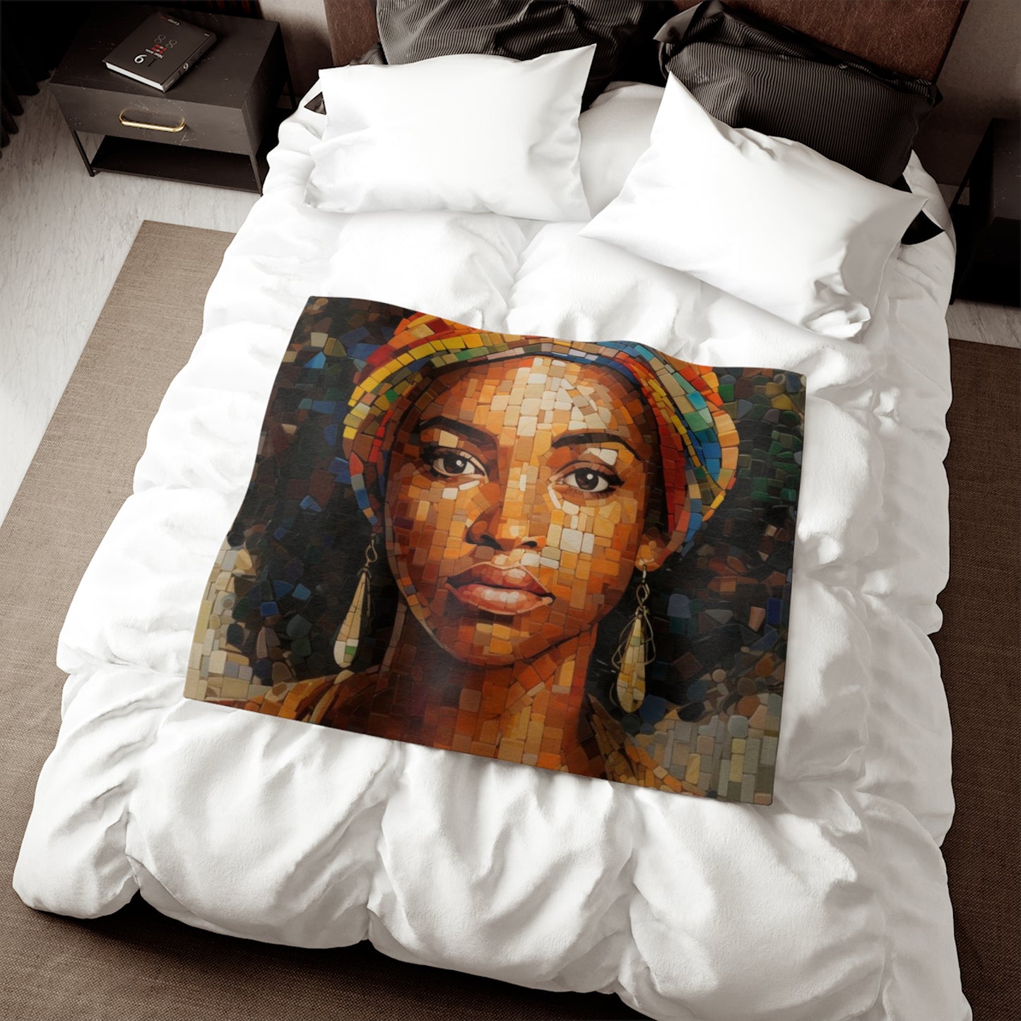 Mosaic Woman Sweatshirt Blanket - Stylish Cozy Home Decor