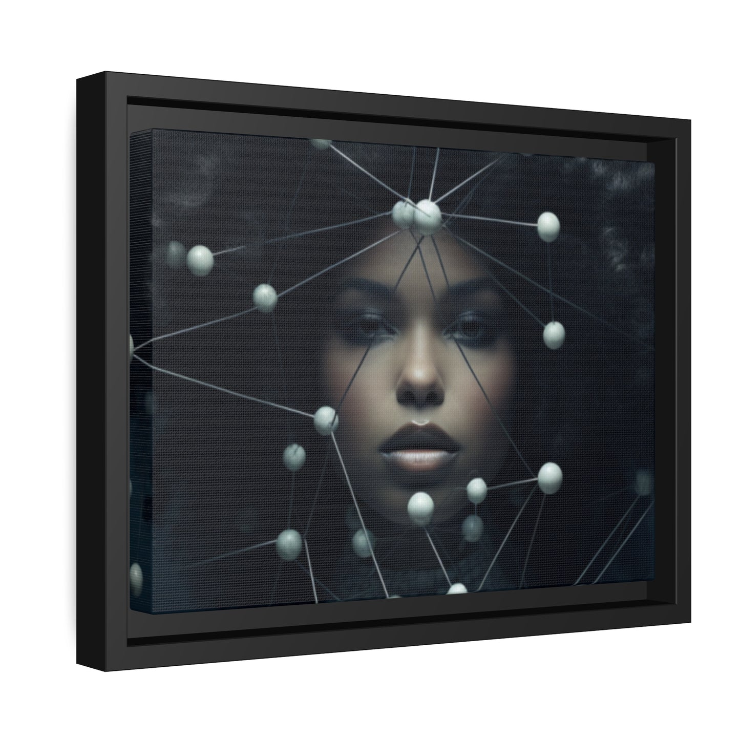 Futuristic Warrior Queen Canvas With Black Frame