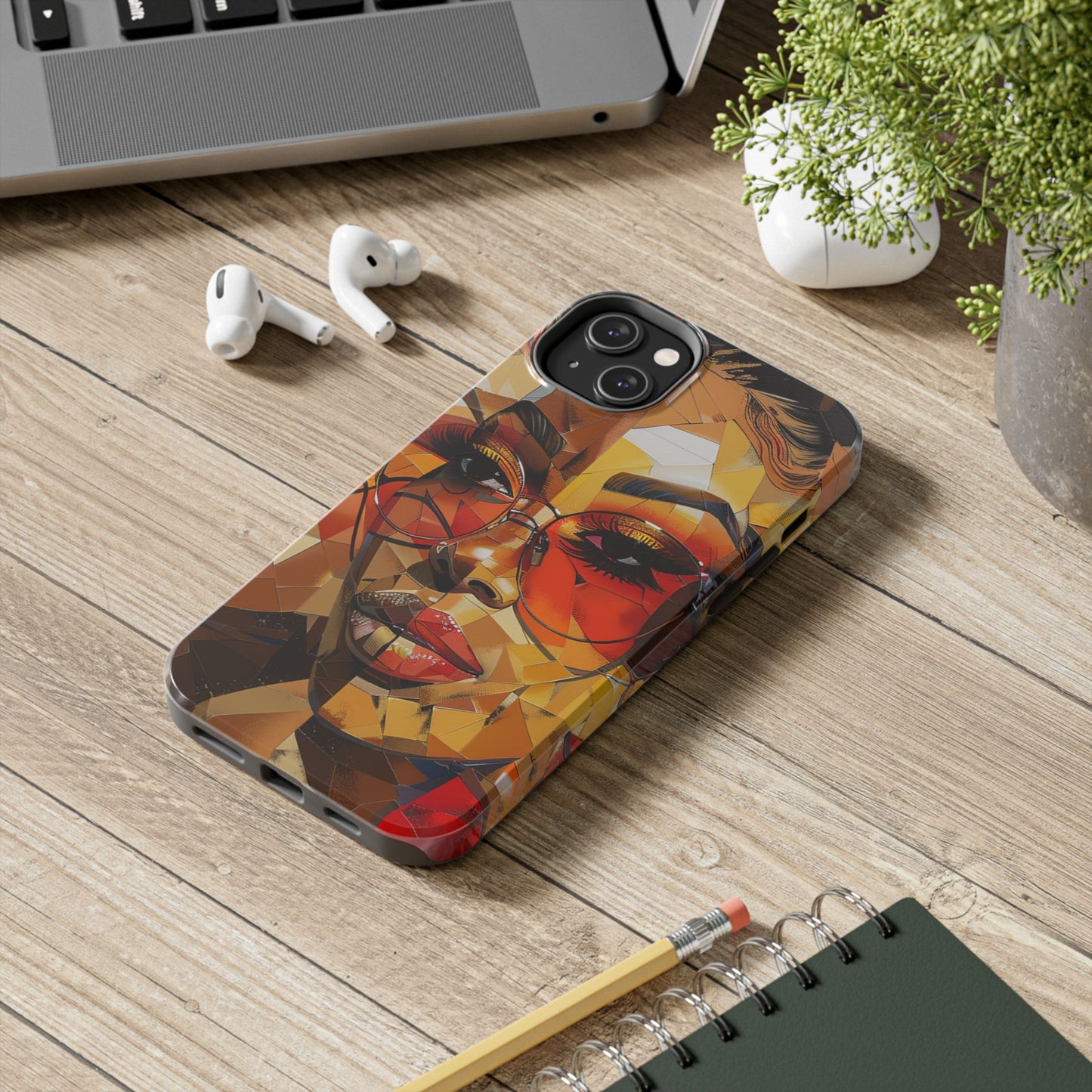 Red Mosiac Woman Tough Phone Case