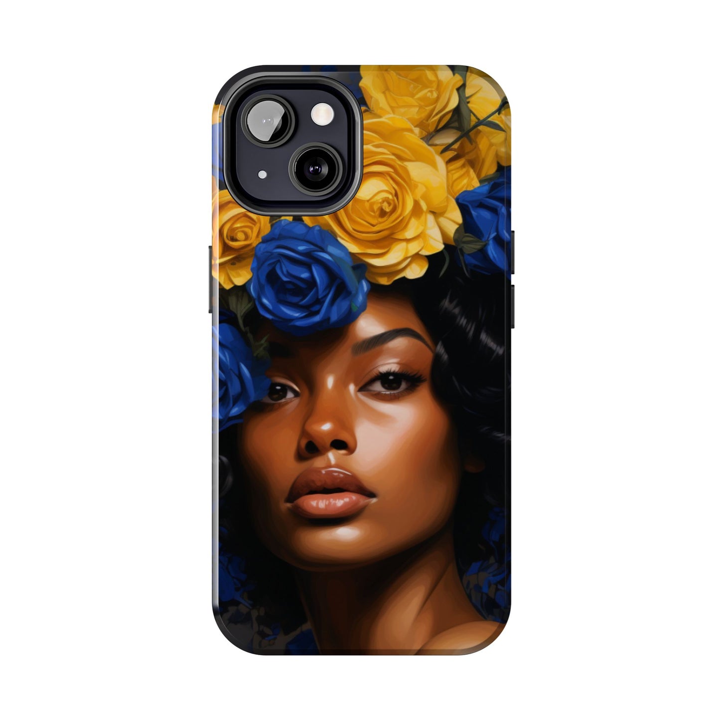 Stunning in Blue and Gold Beautiful Black Woman Tough Phone Case