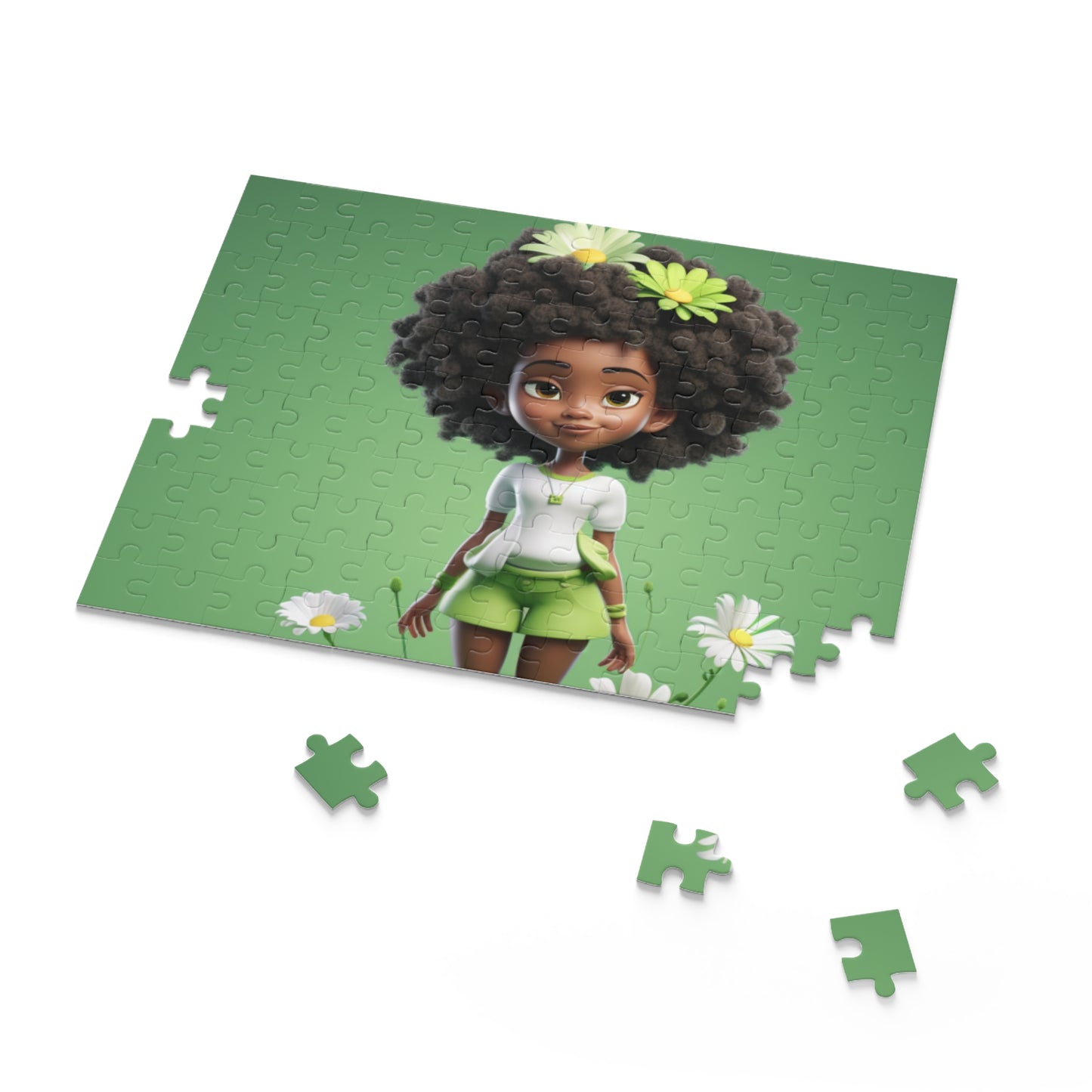 Beautiful Black Fairy (Green) Jigsaw Puzzle (120, 252, 500-Piece)