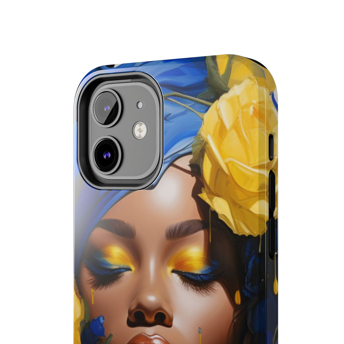 Stunning in Blue and Gold Beautiful Black Woman Tough Phone Case