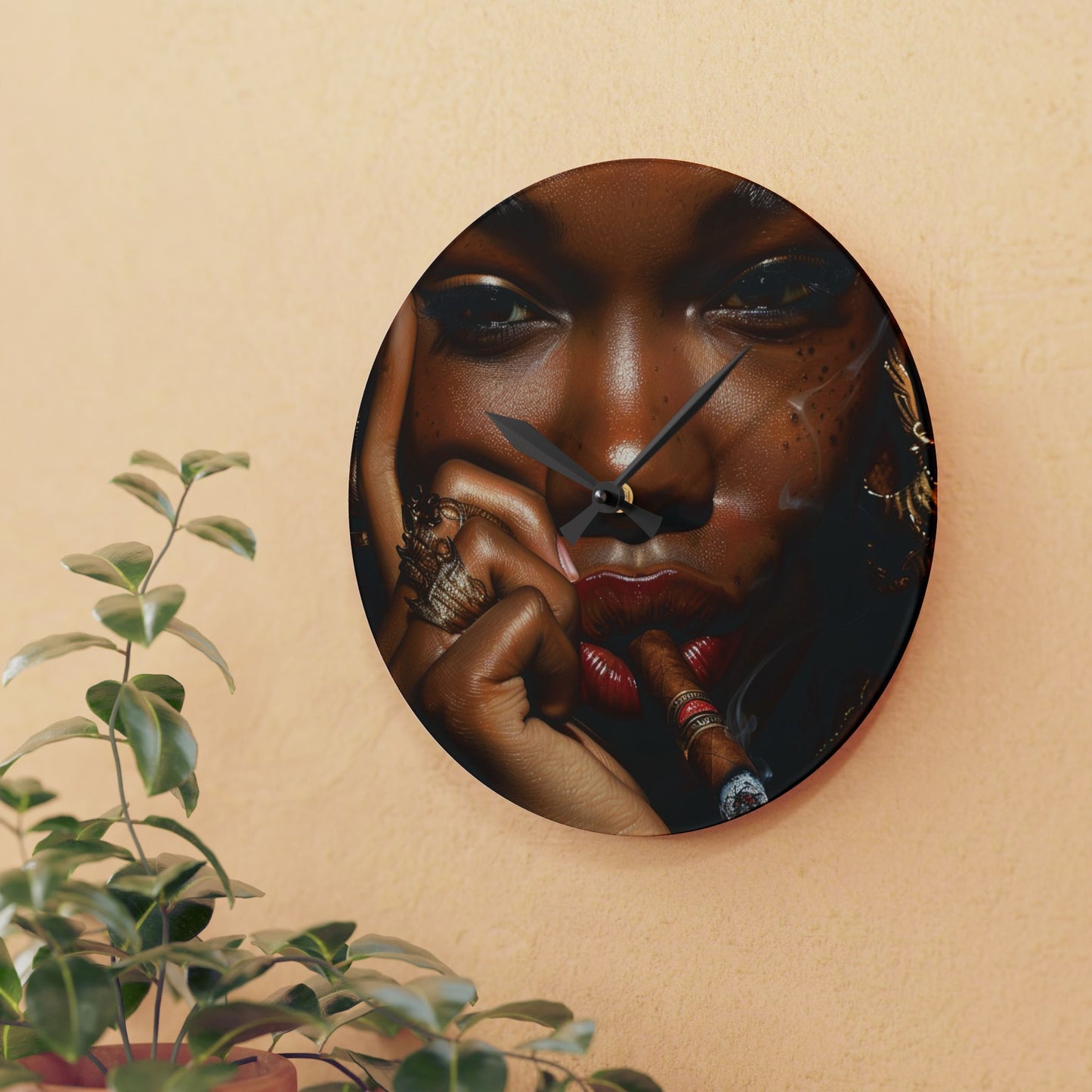 Cigar Diva Acrylic Wall Clock