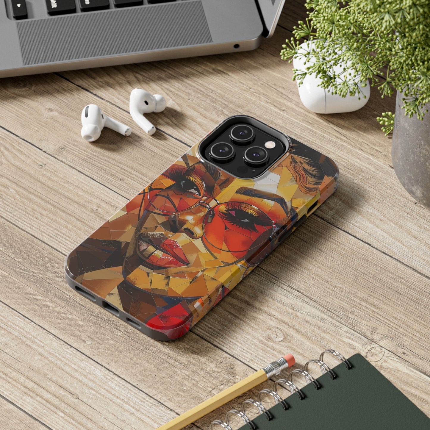 Red Mosiac Woman Tough Phone Case