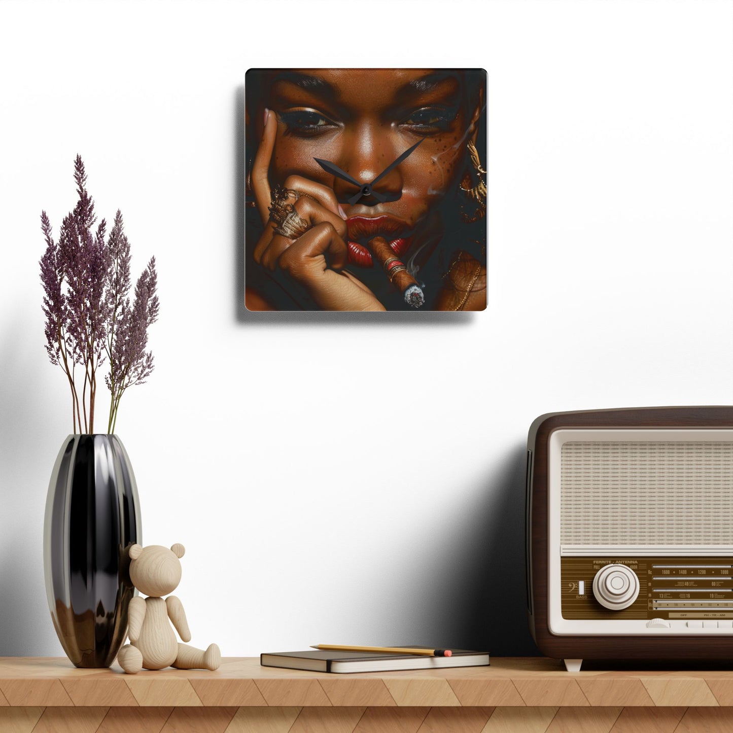 Cigar Diva Acrylic Wall Clock