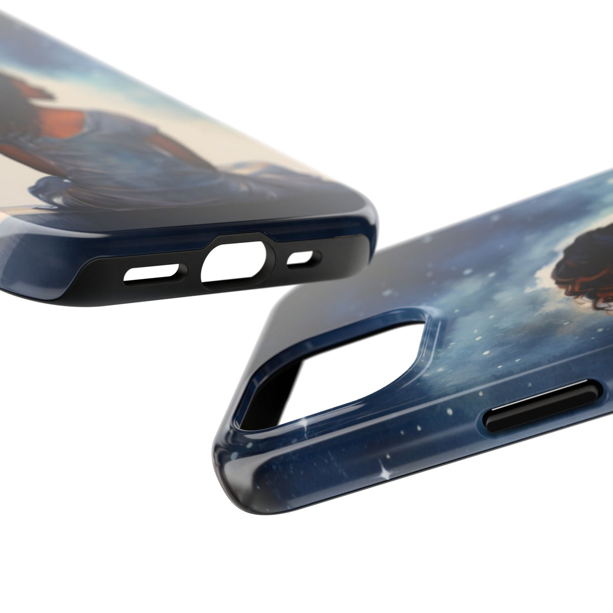 Beautiful Black Woman and Starry Night Tough Phone Case