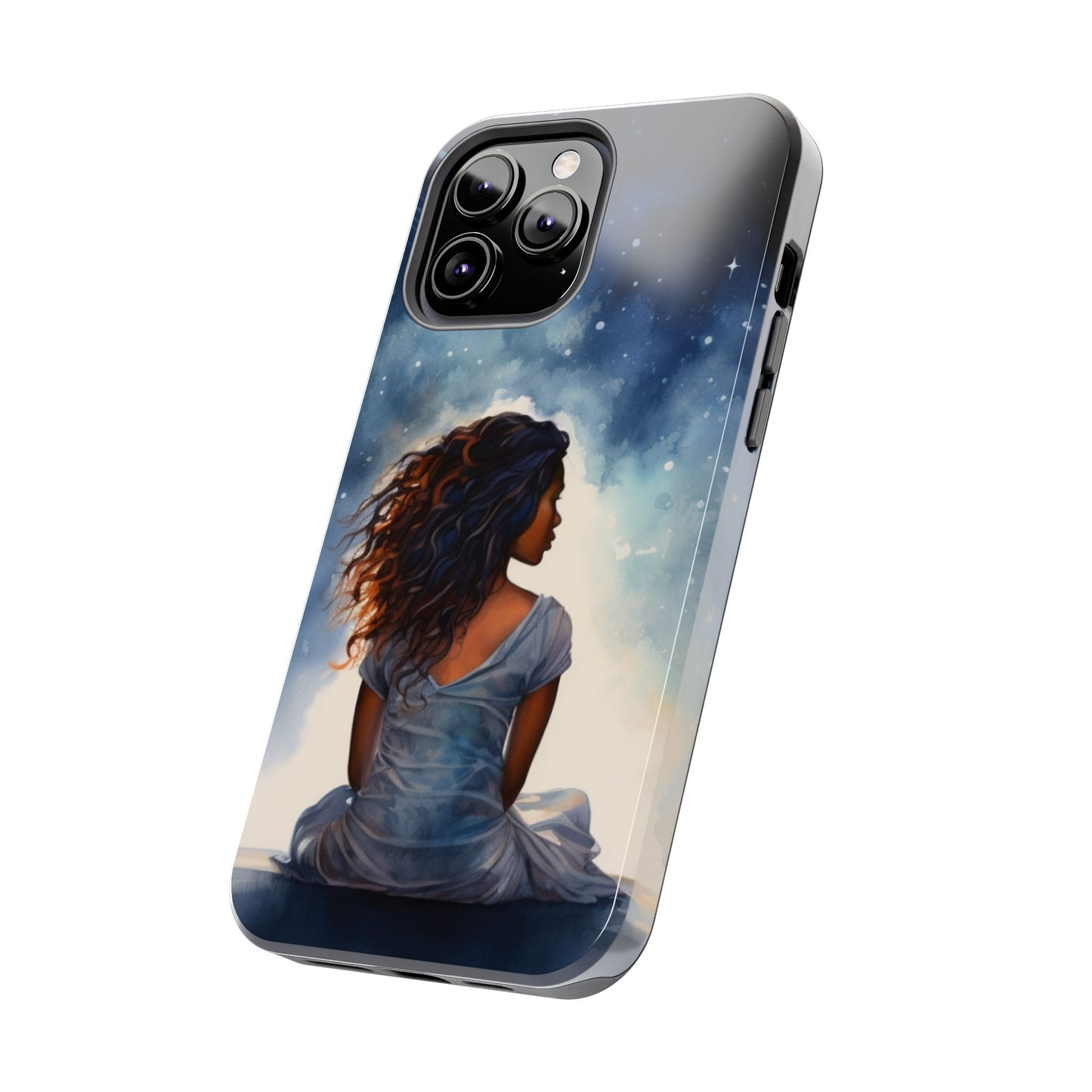 Beautiful Black Woman and Starry Night Tough Phone Case