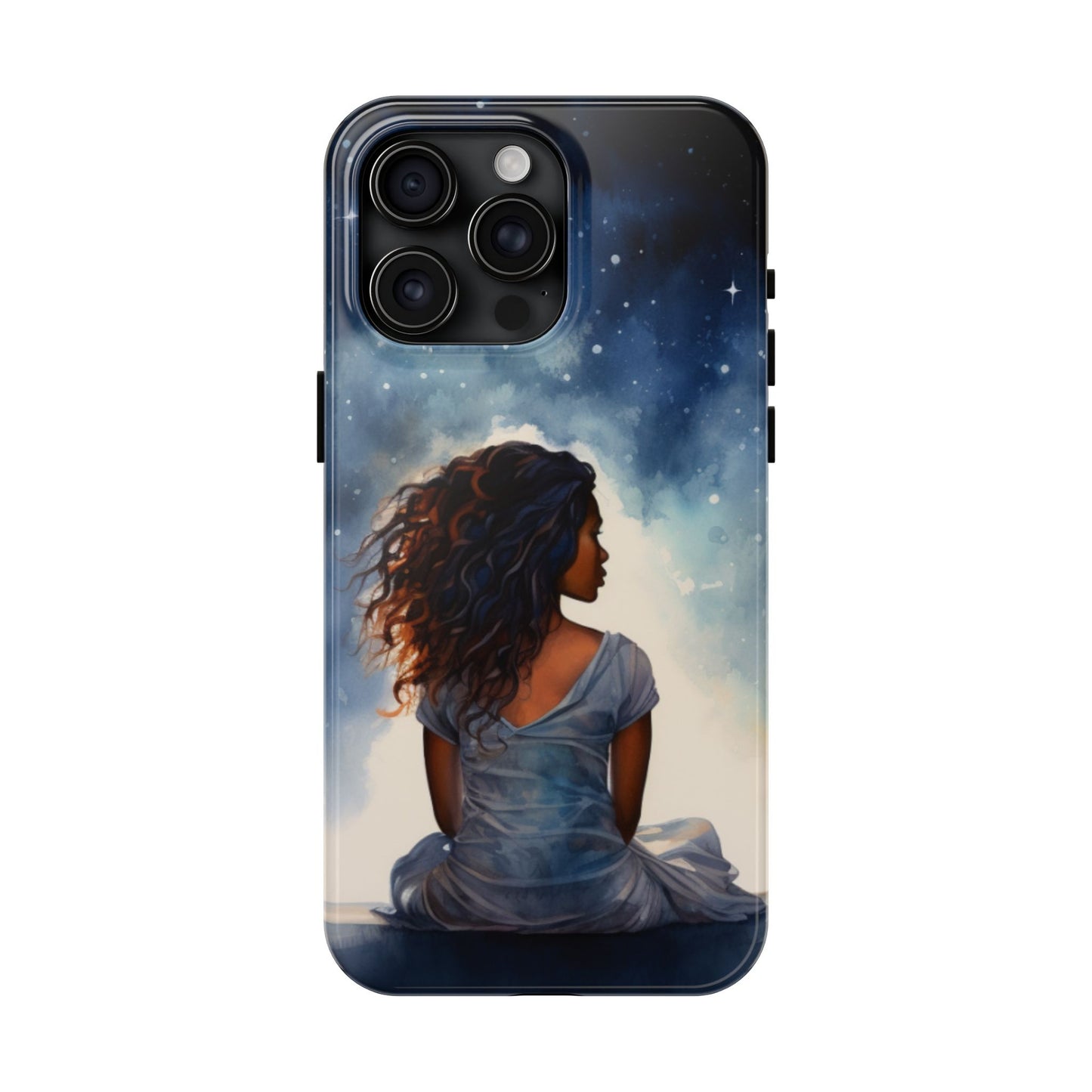 Beautiful Black Woman and Starry Night Tough Phone Case
