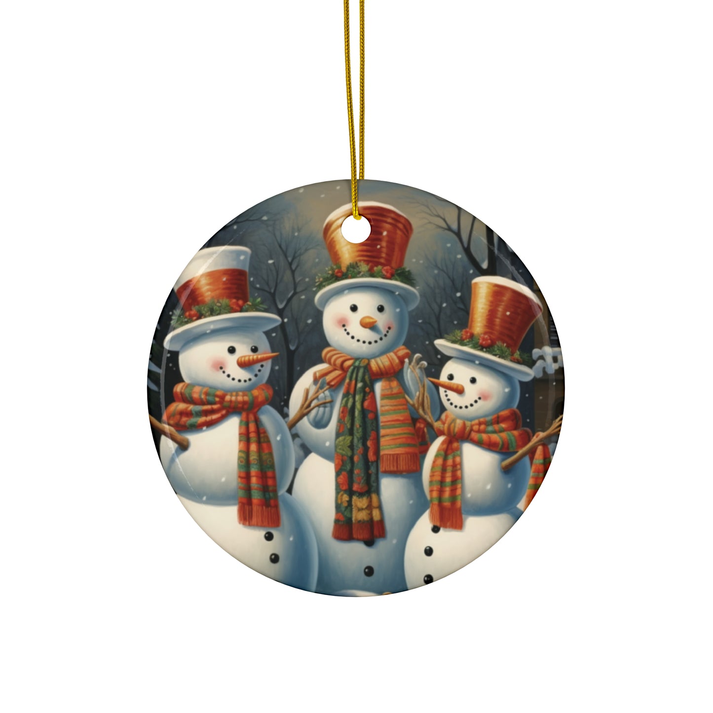 Snowmen Ceramic Ornaments (1pc, 3pcs, 5pcs) | Christmas Ornaments |  Christmas