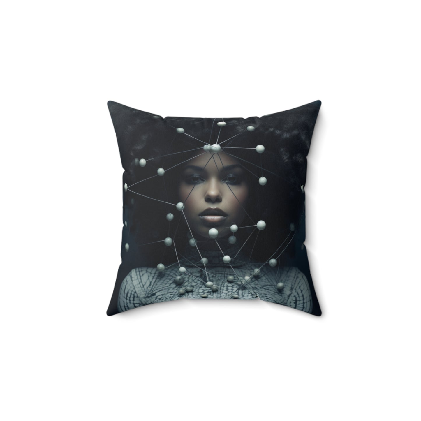 Futuristic Warrior Queen Spun Polyester Square Pillow