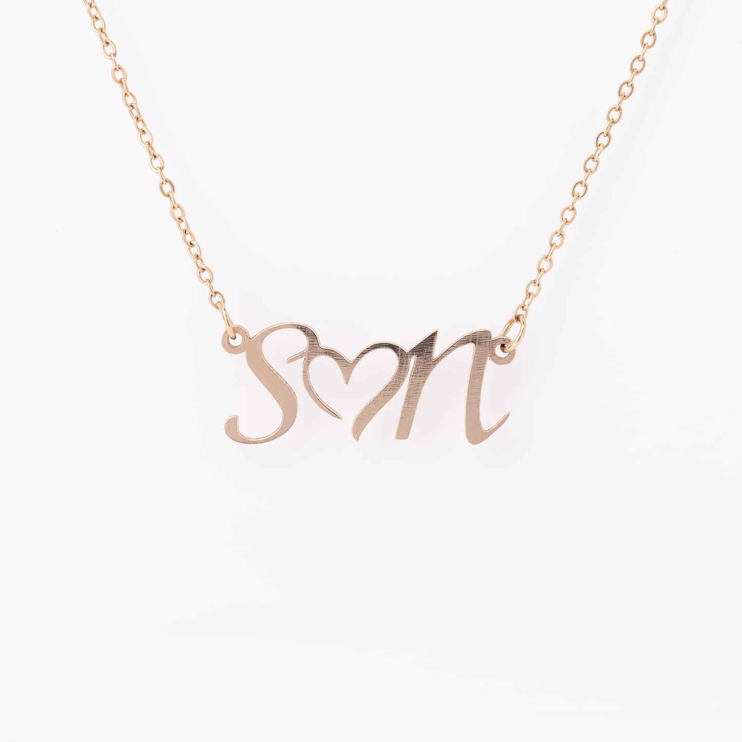 Double Initial With Heart Necklace