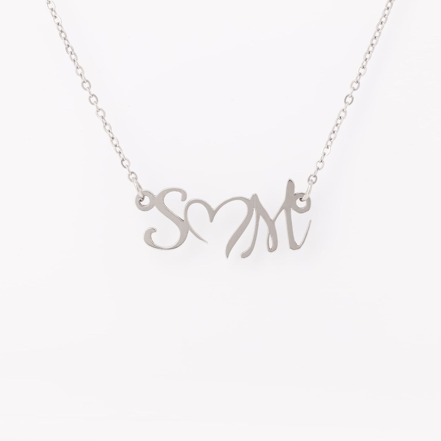Double Initial With Heart Necklace
