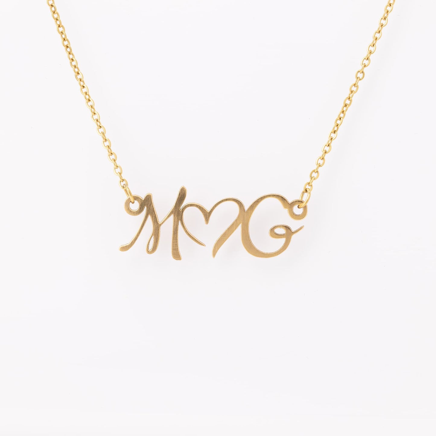 Double Initial With Heart Necklace