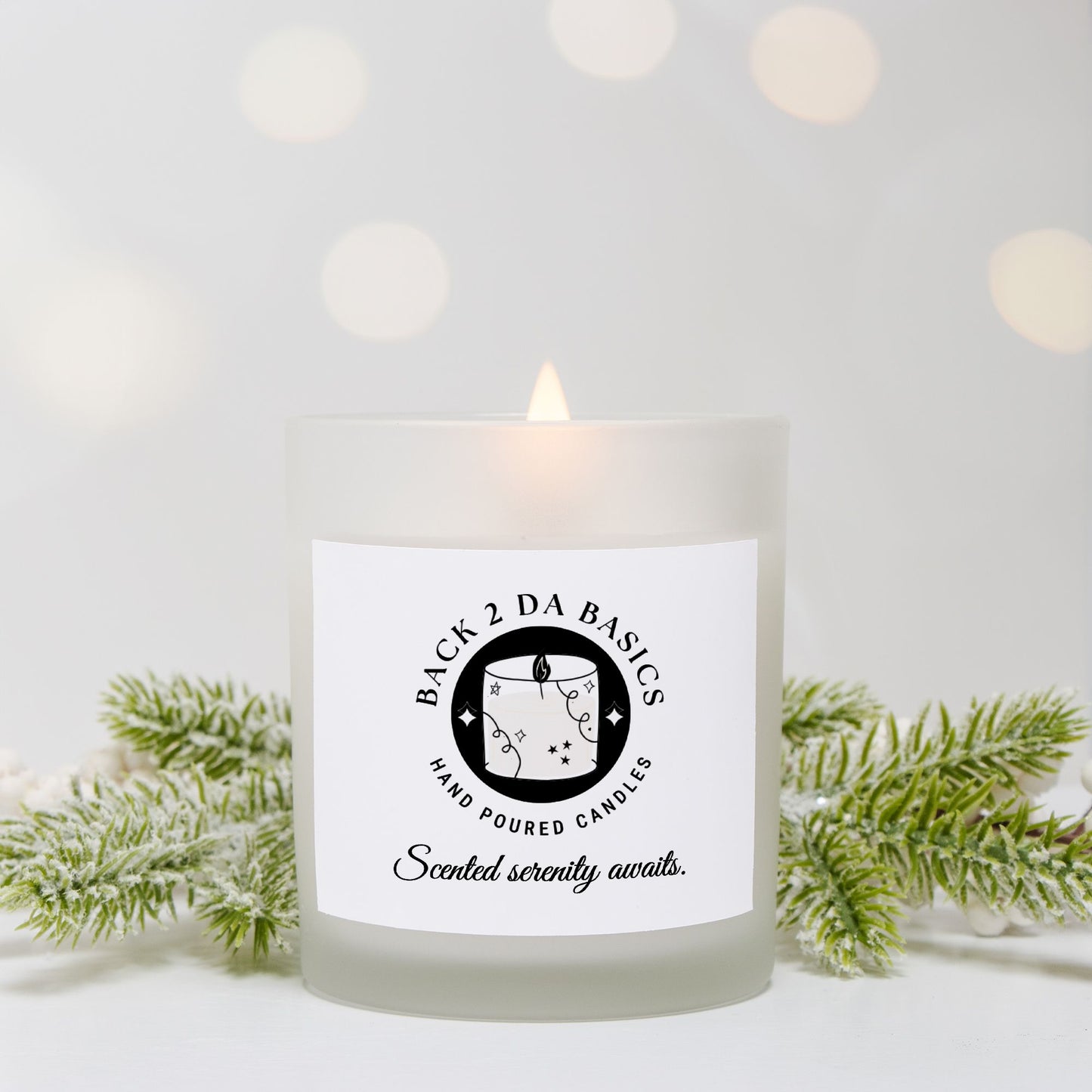 Serenity Frosted Glass (Hand Poured 11 oz) Candle
